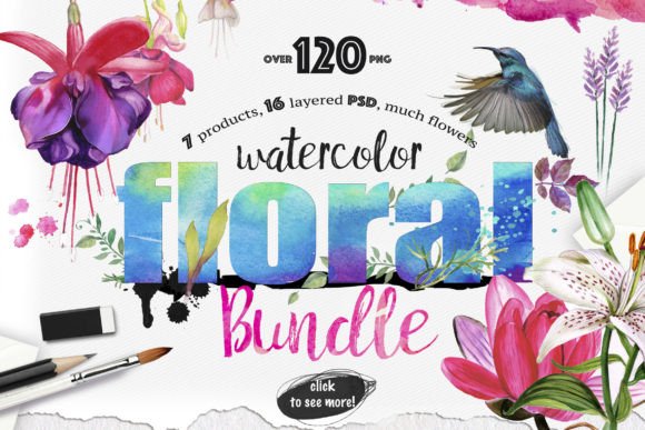 120 Watercolor Floral Bundle Review: A Designer’s Real-World Take