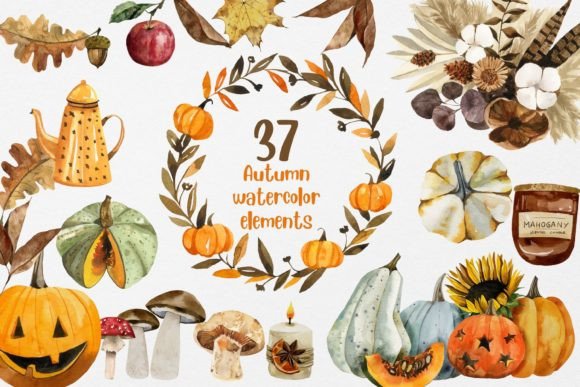 Autumn Watercolor Clipart with Pumpkins: A Brand Designer’s Review for Local Business Branding and Packaging