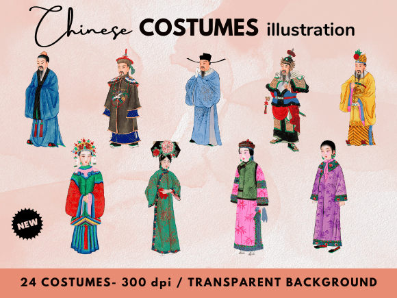 Chinese Costumes Watercolor Illustrations: A Review for Bloggers & Digital Publishers