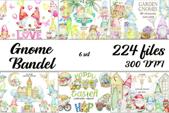 Cute Gnome Watercolor Illustrations for Blog & Editorial Design