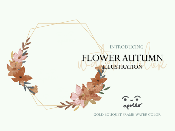 Gold Bouquet Frame Watercolor SET 01 Illustrations Review