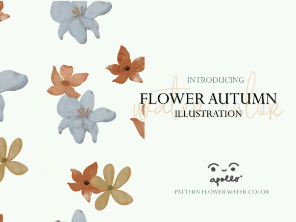 Pattern Flower Watercolor SET02: Craft Illustrations