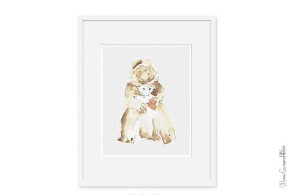 Shepherdess with Sheep Watercolor Png & Illustrations