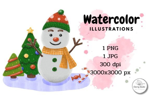 Snowman, Watercolor: A Cozy Illustration for Festive Craft Projects