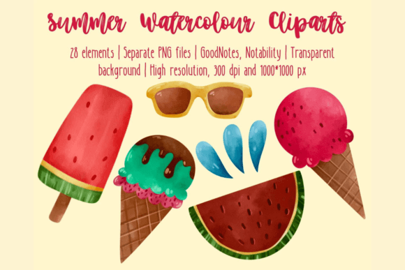 Summer Watercolour Elements: A Practical Review for Digital Sellers