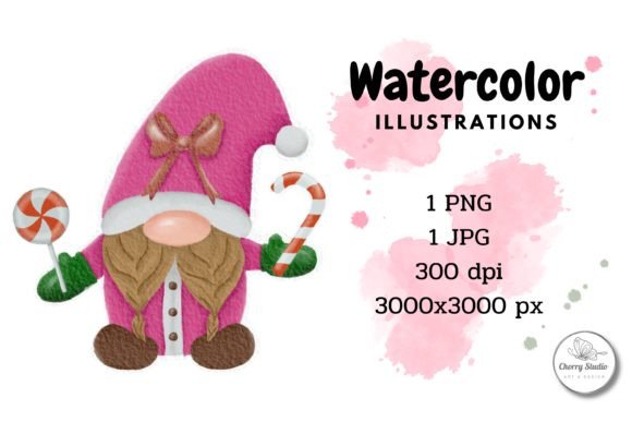 Sweet Santa Gnome, Watercolor: A Festive Illustration for Seasonal Branding