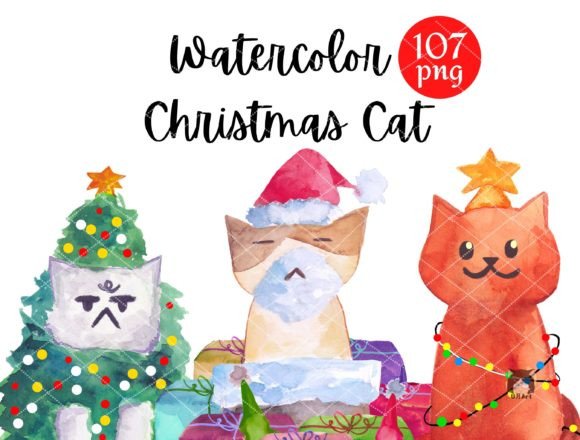 Watercolor Catmas Illustrations Review