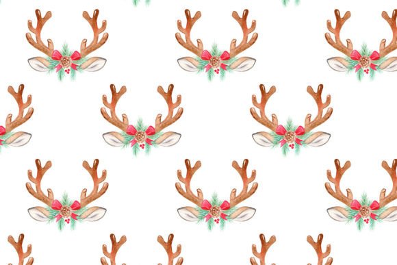 Watercolor Deer Antlers: A Seamless Pattern Worth Stitching Into