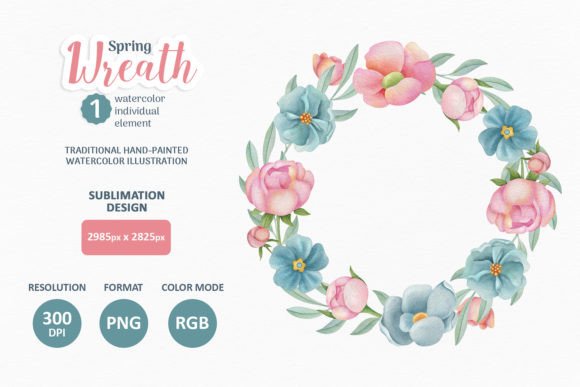 Watercolor Flower Wreath PNG Clipart Review
