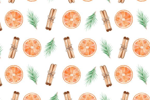 Watercolor Oranges and Cinnamon Print Illustrations for Crafters