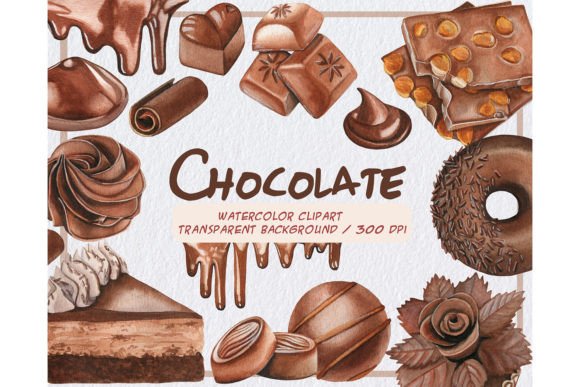 Watercolor Sweet Chocolate Clipart Set Review