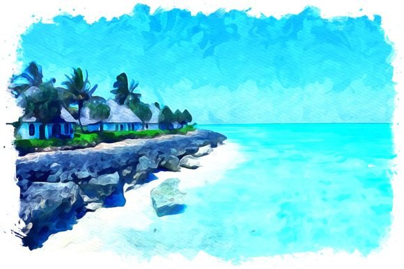 Zanzibar Africa Watercolor Illustrations